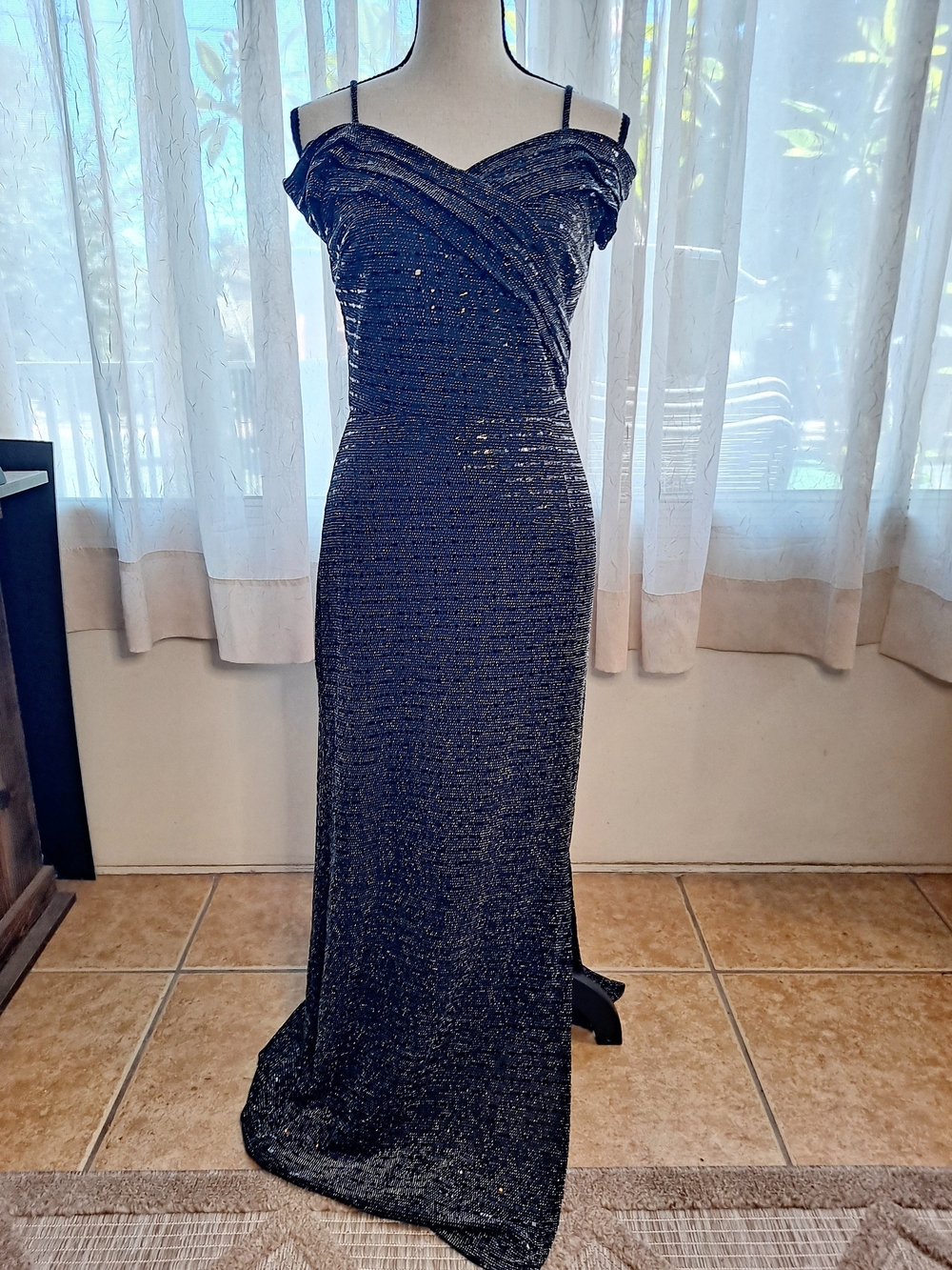 Alexa B Nites Formal Dress. Metallic black